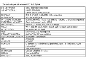 Specyfikacje Alcatel OneTouch Pixi 3 5.5