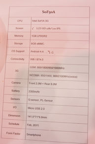 Specyfikacje telefonów BluebAnk z Intelem