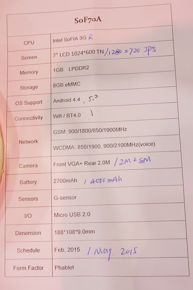 Specyfikacje telefonów BluebAnk z Intelem