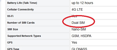 Informację o Dual SIM powieloto także w specyfikacji na podstronie produktu