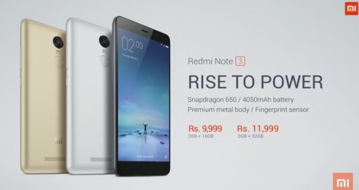 Xiaomi Redmi Note 3 for India