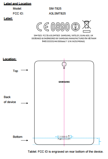Samsung Galaxy Tab S3 w FCC Samsung Galaxy Tab S3 w FCC