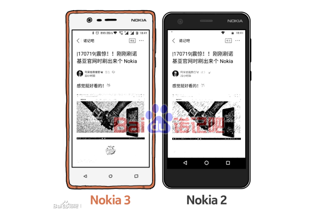 Nokia 2 obok Nokii 3
