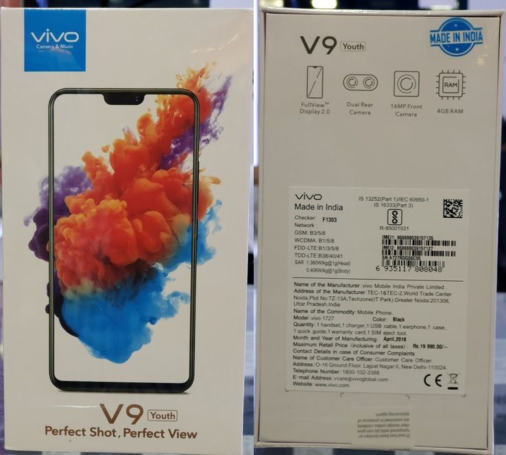 Opakowanie Vivo V9 Youth