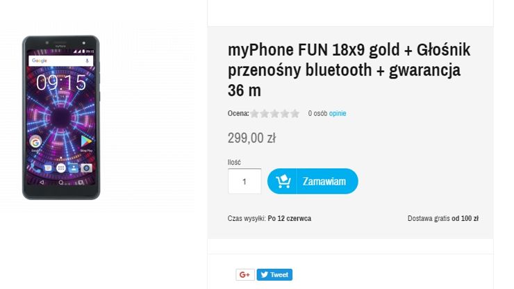 MyPhone FUN 18x9
