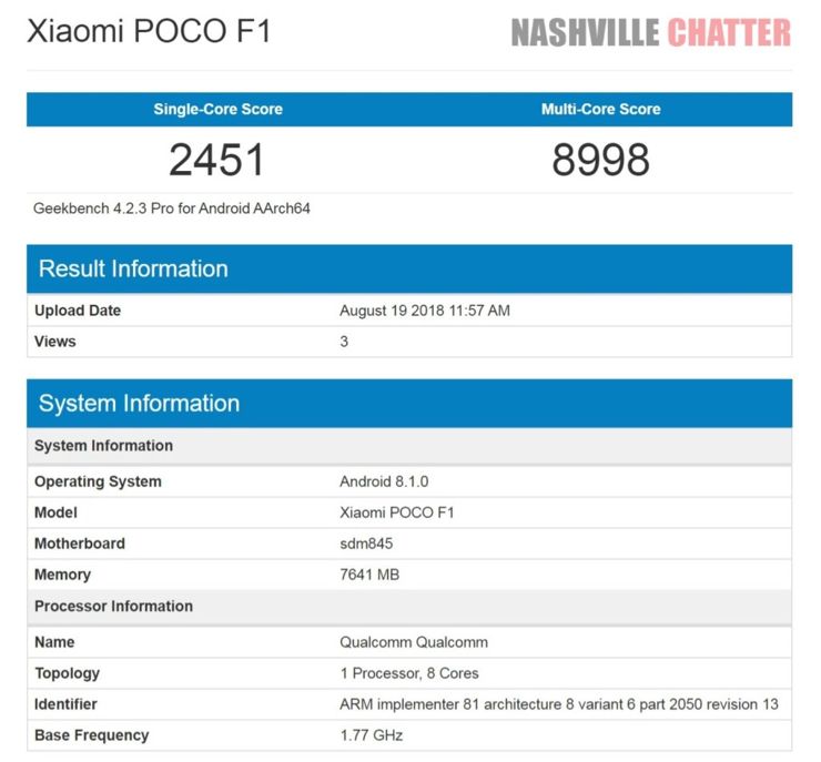 Pocophone F1 w wersji 8 GB pamięci
