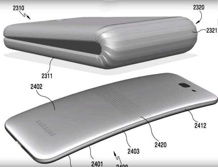 Jeden z opatentowanych pomysłów na składanego smartfona Jeden z opatentowanych pomysłów na składanego smartfona