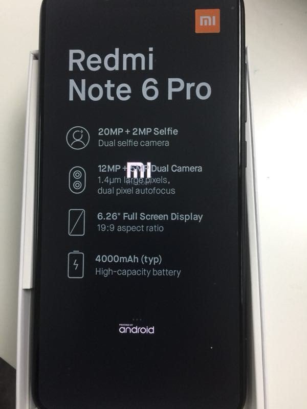 Xiaomi Redmi Note 6 Pro w pudełku Xiaomi Redmi Note 6 Pro w pudełku