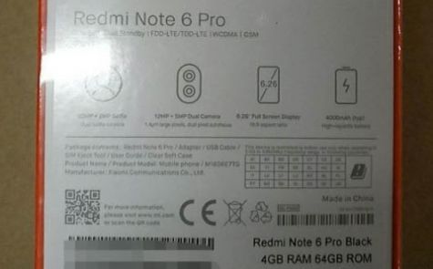 Fragment spodu opakowania Xiaomi Redmi Note 6 Pro Fragment spodu opakowania Xiaomi Redmi Note 6 Pro