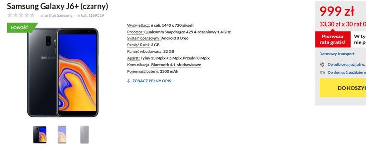 Galaxy J6+ w RTV Euro AGD Galaxy J6+ w RTV Euro AGD