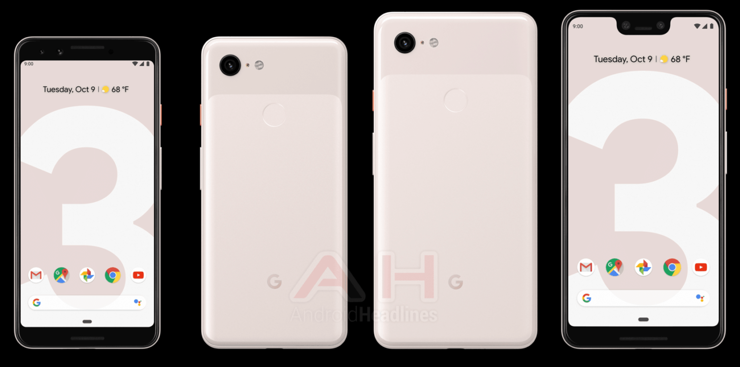 Trzy kolory Google Pixel 3 i 3 XL