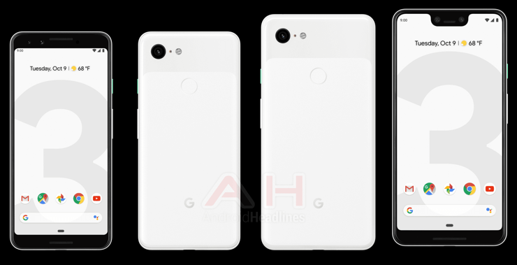 Trzy kolory Google Pixel 3 i 3 XL