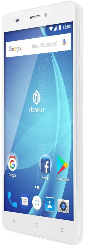 Custodia A Portafoglio Con Specchio Per Danew Konnect 601, Ecopelle Con Pois Dorati E Chiusura Magnetica - PH26
