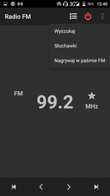 Ustawienia dźwięku, Muzyka Play, Radio FM i Rejestrator dźwięku