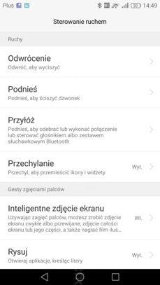 Sterowanie gestami, wiszący przycisk Sterowanie gestami, wiszący przycisk