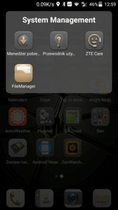 Folder i jego edycja, widżet przyspieszania, multitasking