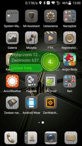 Folder i jego edycja, widżet przyspieszania, multitasking