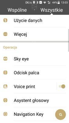 Ustawienia, energia, ruchomy klawisz MiPop