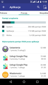 Pamieć, wykorzystanie RAM-u i menu aplikacji