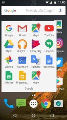 Zasobnik aplikacji, edycja pulpitu, folder Zasobnik aplikacji, edycja pulpitu, folder