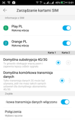Połączenia głosowe i ustawienia dual-SIM