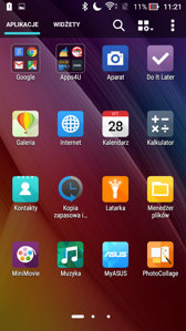 Preinstalowane aplikacje i opcje menu