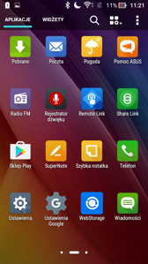 Preinstalowane aplikacje i opcje menu