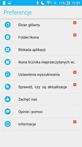 Preinstalowane aplikacje i opcje menu