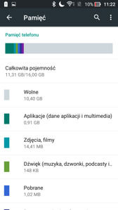 Pamięć wbudowana i zużycie RAM-u przez aplikacje