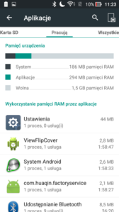Pamięć wbudowana i zużycie RAM-u przez aplikacje