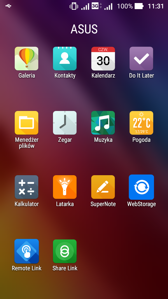 Preinstalowane aplikacje i opcje menu