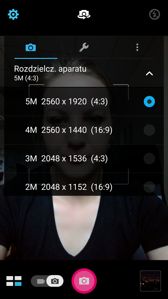 Menu aparatu frontowego