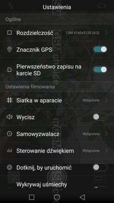 Interfejs aparatu i galerii