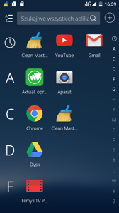 Menu aplikacji Menu aplikacji