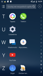 Menu aplikacji Menu aplikacji