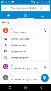 Opcje DualSIM, dialer, kontakty
