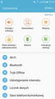 Menu ustawień