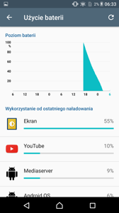 Czas pracy z włączonym wyświetlaczem (SoT)