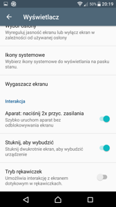 Ustawienia ekranu i podświetlenia