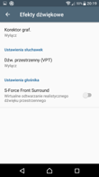 Ustawienia dźwięku: efekty, korektor i  dźwięk przestrzenny