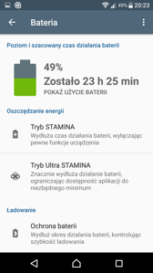 Tryby oszczędzania energii i baterii