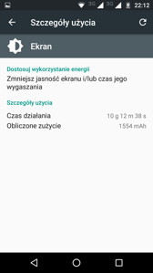 Czas pracy z włączonym wyświetlaczem (SoT)