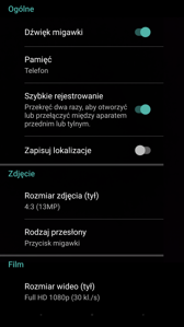 Menu aparatu głównego: tryb automatyczny i manualny, ustawienia