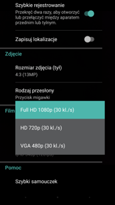 Menu aparatu głównego: tryb automatyczny i manualny, ustawienia