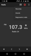 Ustawienia dźwięku, Muzyka, Radio FM, Dyktafon