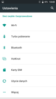 Elementy interfejsu: ekran główny | pasek skrótów | menu ustawień | menu aplikacji