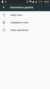 Ustawienia gestów