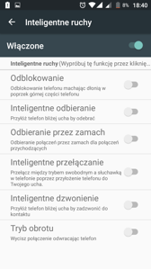 Ustawienia gestów