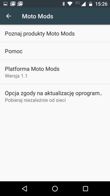 Ustawienia ogólne i Moto Mods