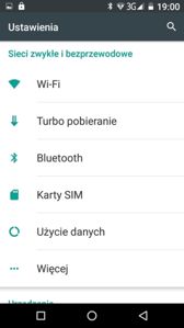 Ustawienia, gesty Ustawienia, gesty